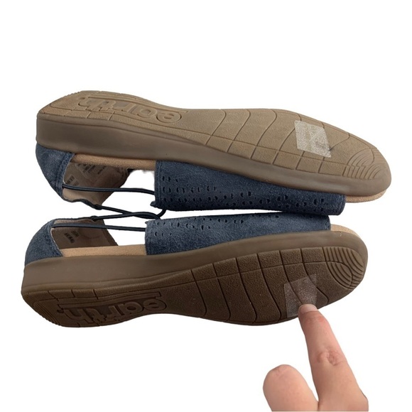 Earth Alder Abra Indigo Suede Perforated Open Toe Comfort Sandals Shoes Sz 6M - Picture 9 of 12